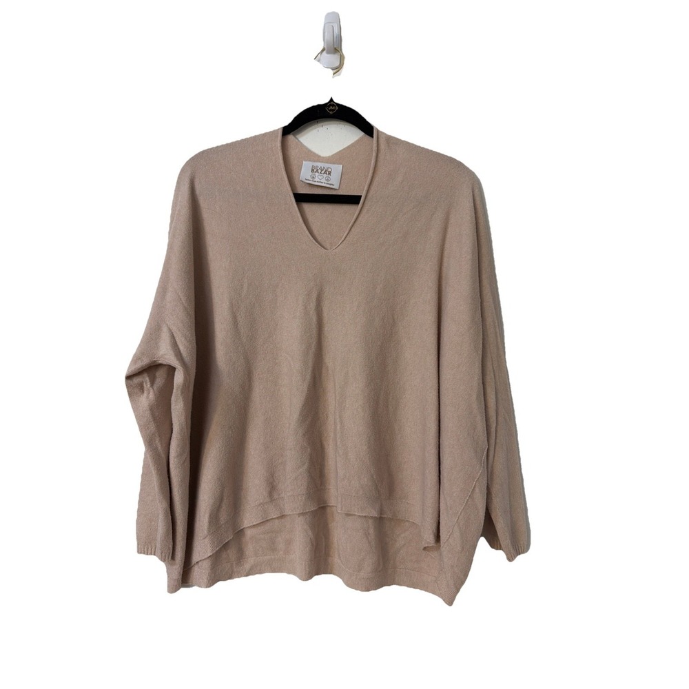 Brand Bazar Sweater One Size Tan‎ Oversized Relaxed Boho Festival Grunge Chic